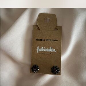Fabindia Black Floral Earrings